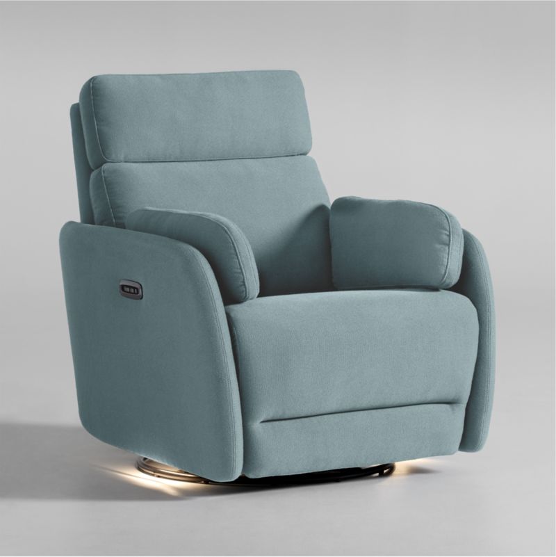 Owen Light Blue Nursery Power Recliner Chair with Metal Base - image 7 of 8