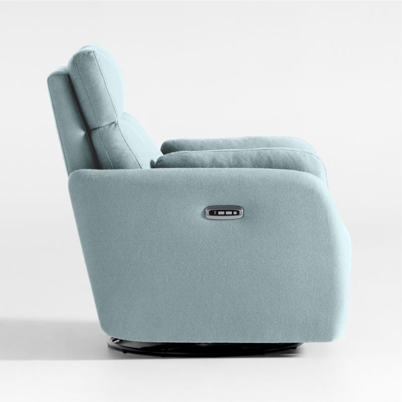 Owen Light Blue Nursery Power Recliner Chair with Metal Base - image 2 of 8