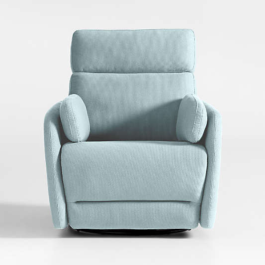 Owen Morning Surf Blue Nursery Electronic Power Recliner with Night Light