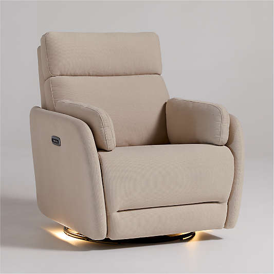 Owen Tan Nursery Power Recliner Chair with Metal Base