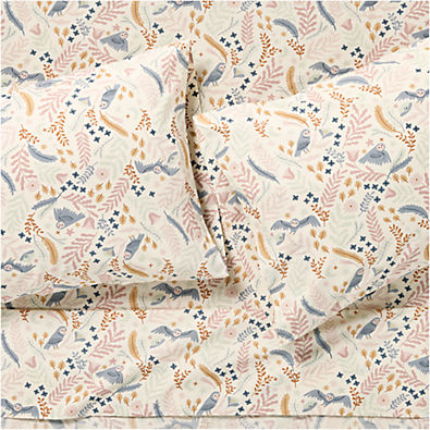 View Owl 100% Organic Cotton Percale Kids Queen Sheet Set details