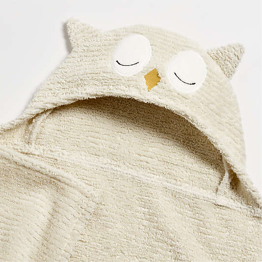 Owl 100% Organic Cotton Hooded Baby Towel