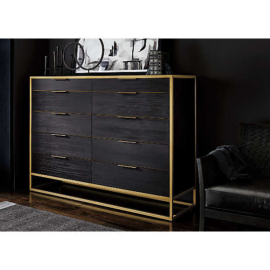 Oxford Black 10-Drawer Tall Dresser