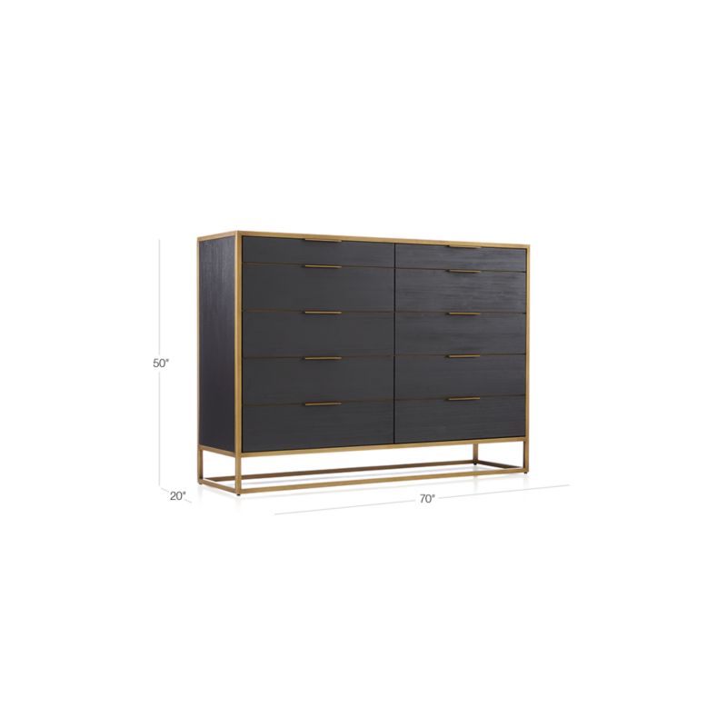 View Oxford Black 10-Drawer Tall Dresser - image 2 of 8