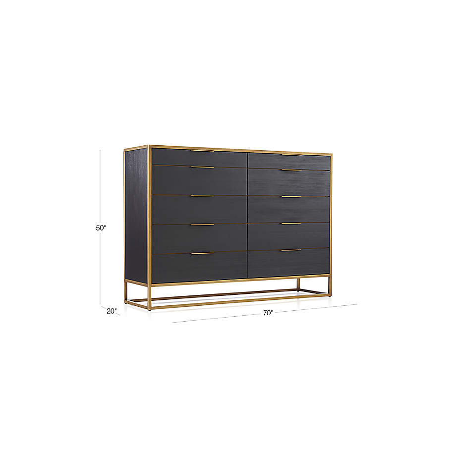 Oxford Black 10 Drawer Tall Dresser Reviews Crate Barrel