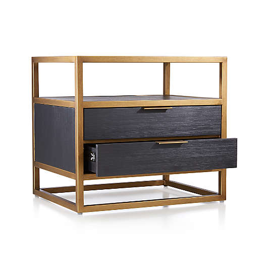 Oxford Black 2-Drawer Nightstand