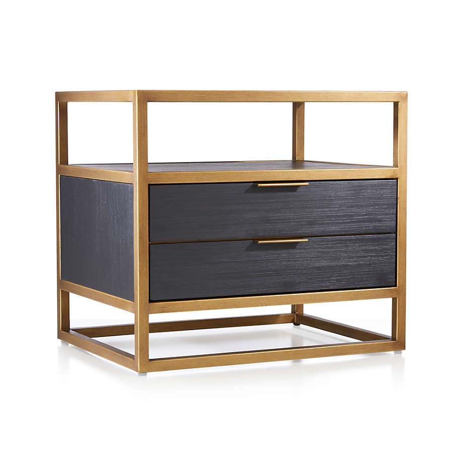 crate and barrel black nightstand