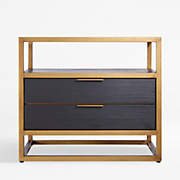 gwen wood and metal nightstand