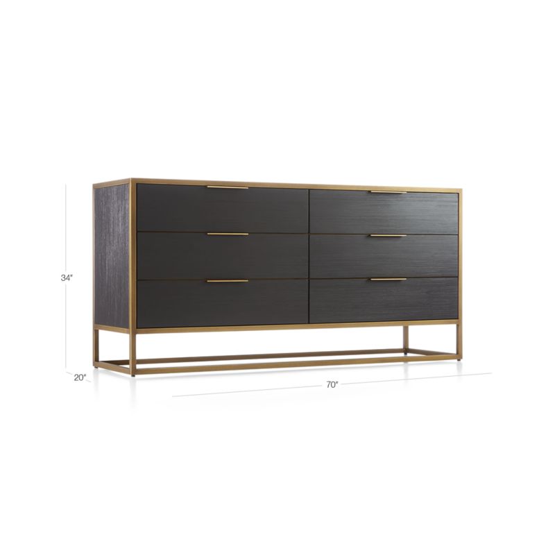 View Oxford Black 6-Drawer Dresser - image 2 of 8