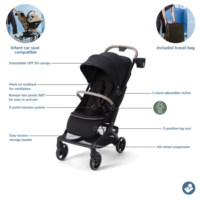 Maxi-Cosi Oxford Cabin Sea Shadow Lightweight Travel Baby Stroller - image 9 of 12