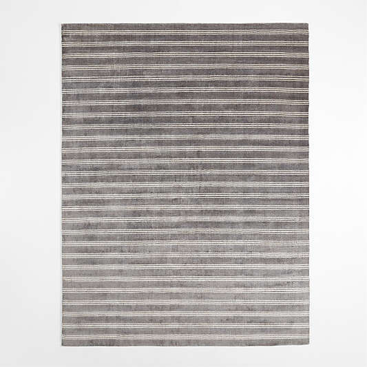 Oxford Performance Handwoven Carbon Grey Rug Swatch 12"x18"