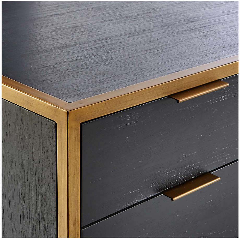 Crate&Barrel Oxford Black Executive Desk with Power Outlet Yorkdale Mall