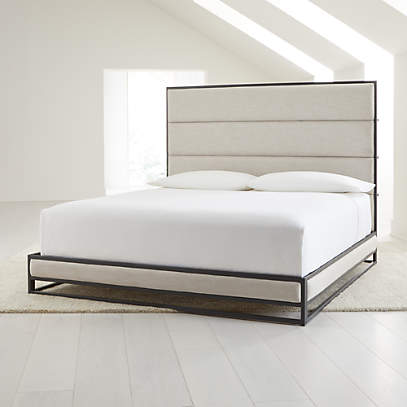 Oxford Ivory Upholstered King Bed, Crate And Barrel King Size Bed
