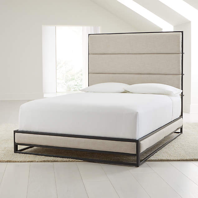 Oxford Leather Queen Bed Crate & Barrel