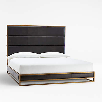 Oxford Leather King Bed Reviews, Black Leather Bed King