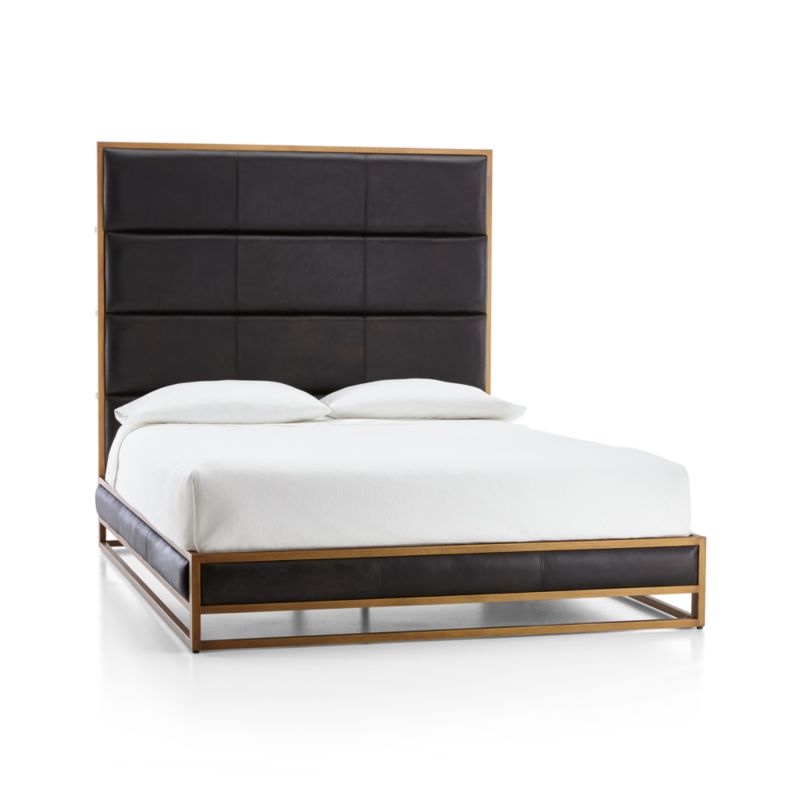 Oxford Leather Queen Bed