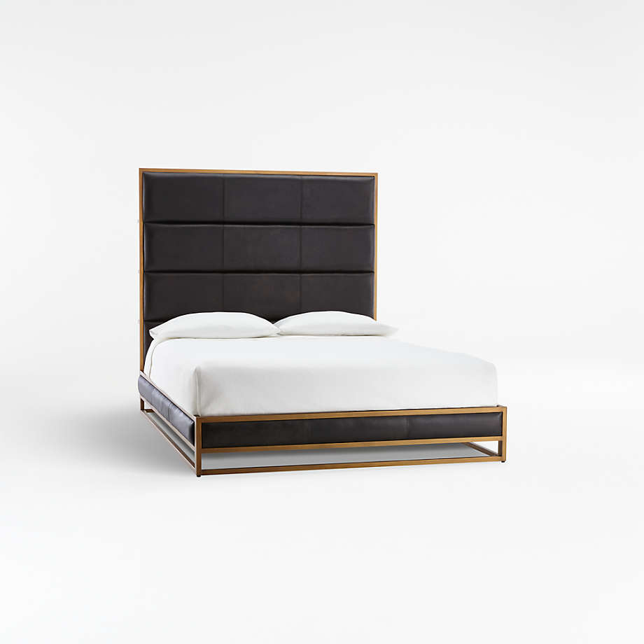 Oxford Leather Bed Crate Barrel, Leather Bed Queen Platform