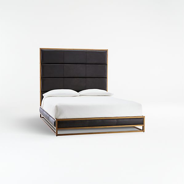 Leather Beds Crate And Barrel, Bed Frame Leather Headboard
