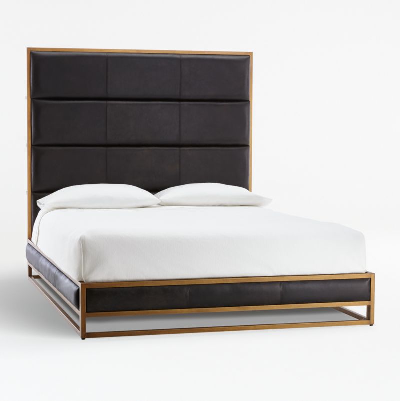 Oxford Leather Queen Bed