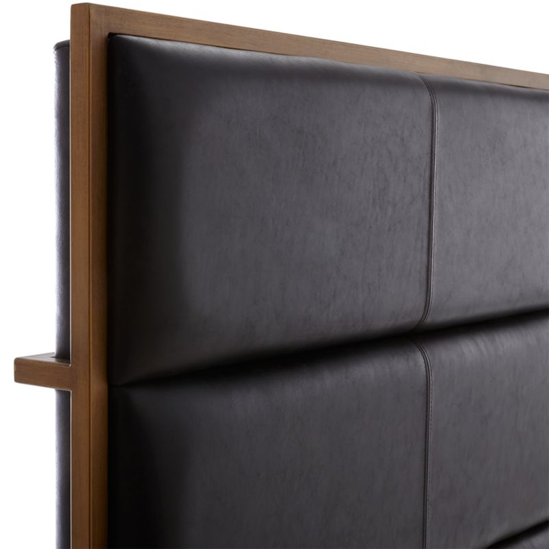 Oxford Leather Queen Bed + Reviews | Crate & Barrel
