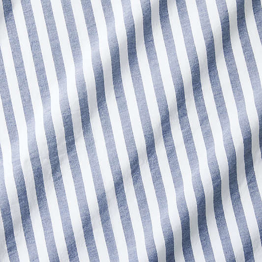 Oxford Shirting Light Indigo Blue Organic Cotton Reversible Standard Bed Pillow Sham