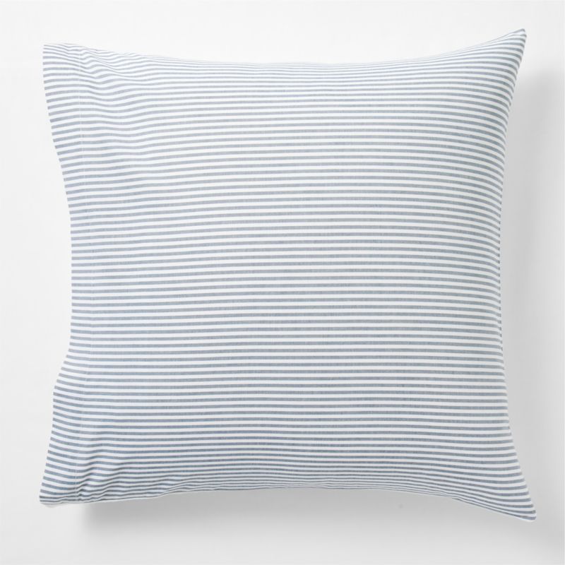 Oxford Shirting Light Indigo Blue Organic Cotton Reversible Euro Bed Pillow Sham - image 0 of 8