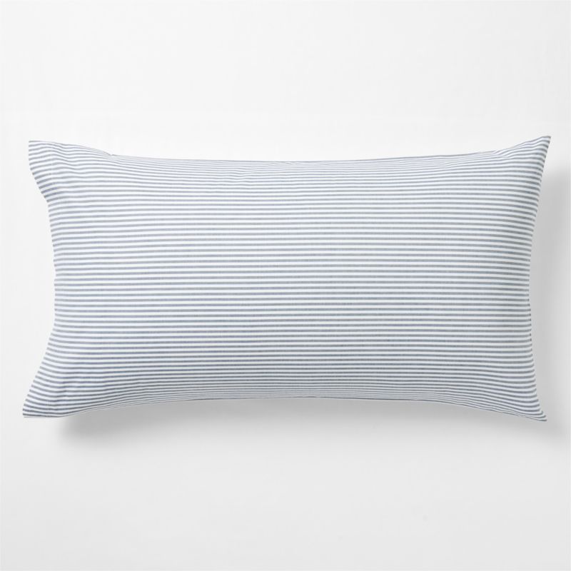 Viewing product image Oxford Shirting Light Indigo Blue Organic Cotton Reversible King Bed Pillow Sham - image 1 of 6