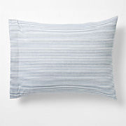 Oxford Shirting Light Indigo Blue Organic Cotton Reversible Standard Bed Pillow Sham