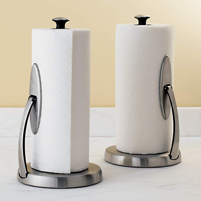 ONE HAND Simply-Tear Paper Towel Holder Under Cabinet or Wall Mount