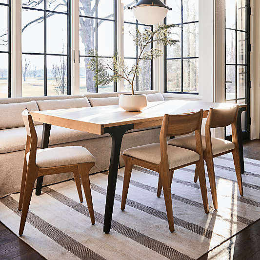 Lakin 81"-119" White Oak Wood Extendable Dining Table