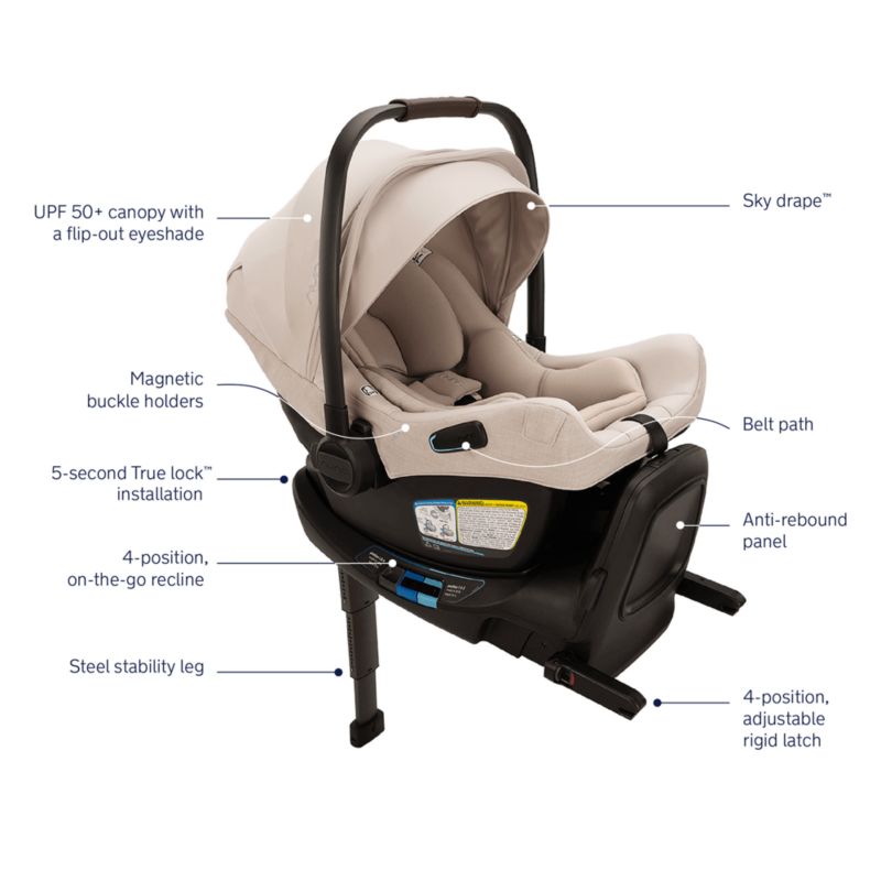 Nuna ® PIPA ™ aire rx Biscotti Brown Reclining Infant Car Seat + PIPA RELX Base - image 5 of 6