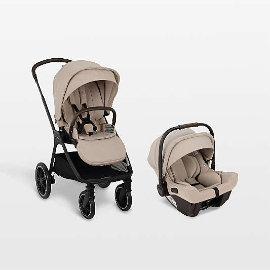 Nuna PIPA Urbn Biscotti Baseless Baby Car Seat + TRIV lx Next Stroller Travel System
