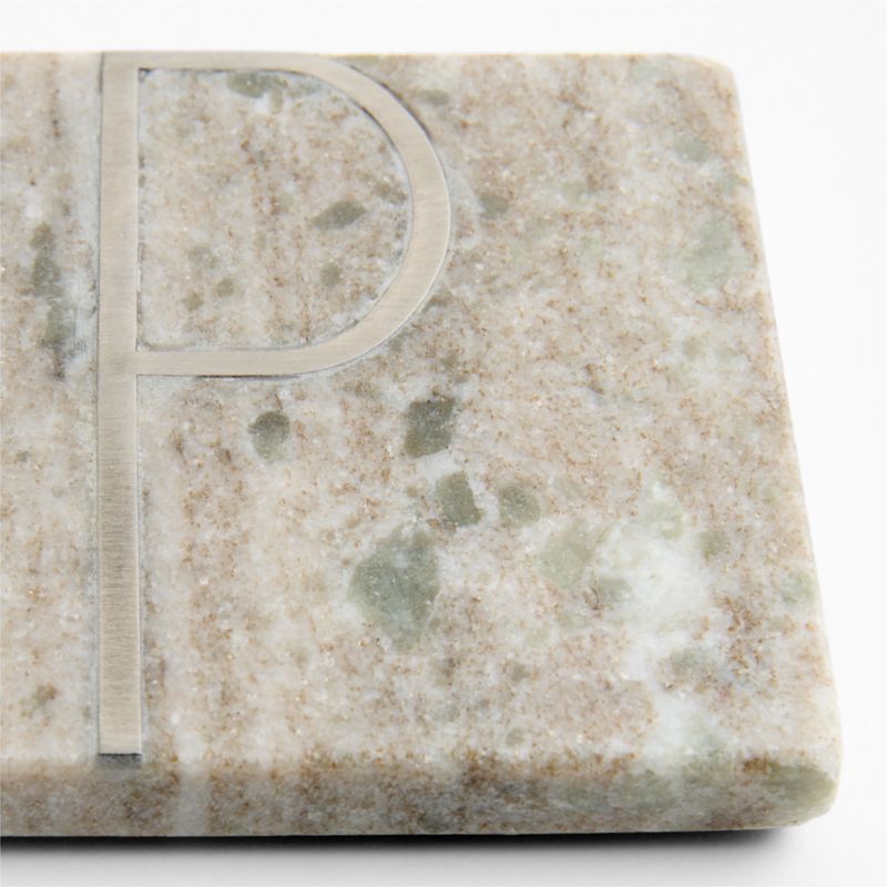 Tuscan Kitchen Marble "P" Monogram Coasters, Set of 4 - image 2 of 4