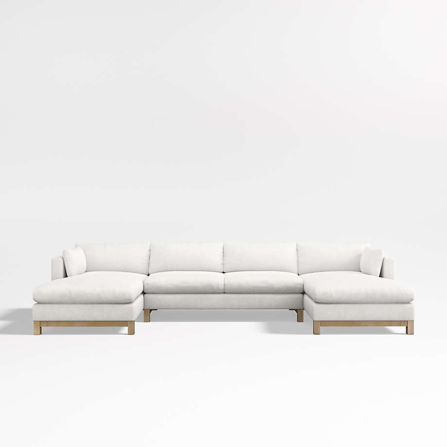 Pacific 3Piece DeepSeat UShaped Sectional Sofa with Wood Legs