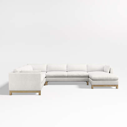 Specialist Veeg Verleiding Pacific 4-Piece Deep-Seat U-Shaped Sectional Sofa with Wood Legs | Crate &  Barrel
