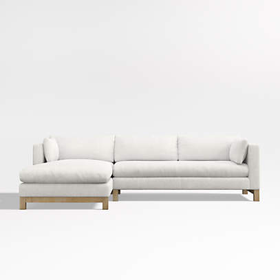 Pacific 2 Piece Chaise Sectional With, Crate And Barrel Sectional Sofa With Chaise