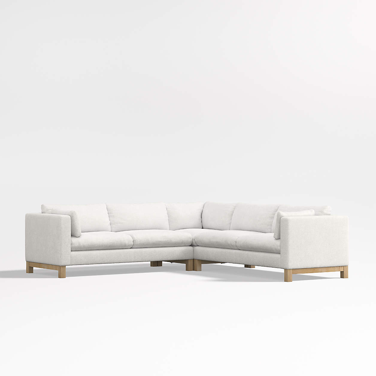 Pacific 3Piece LShaped Sectional Sofa with Wood Legs Crate & Barrel