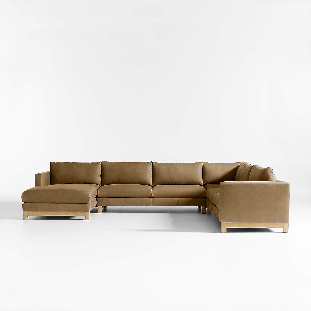Pacific 4Piece Leather UShaped Sectional Sofa with Armless Sofa
