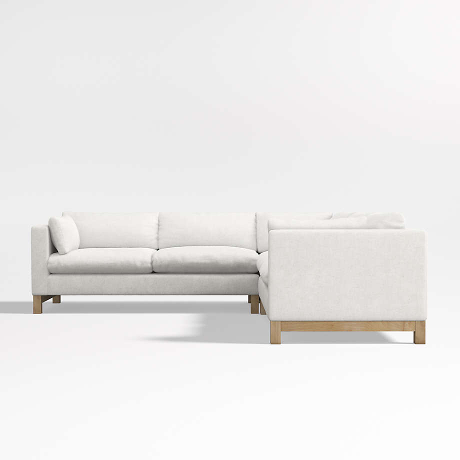 Pacific 3Piece DeepSeat LShaped Sectional Sofa with Wood Legs