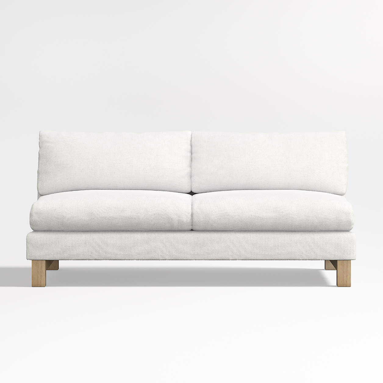 Pacific DeepSeat Armless Sofa with Wood Legs + Reviews Crate & Barrel
