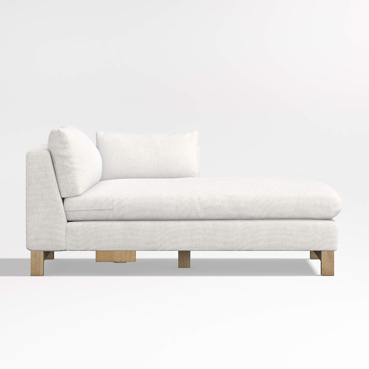 Pacific DeepSeat RightArm Chaise Lounge with Wood Legs Crate & Barrel