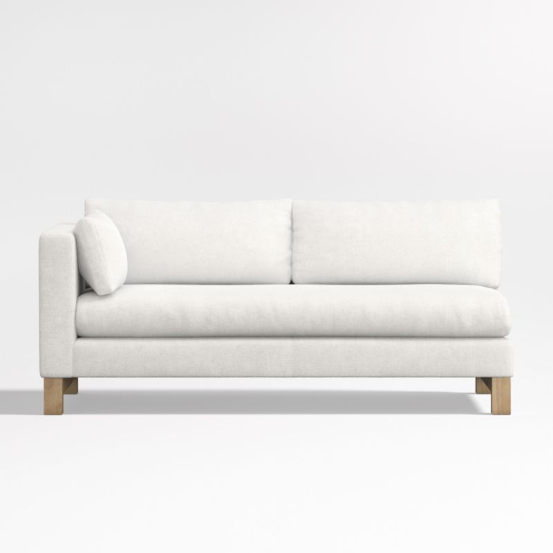 Pacific Bench Left Arm Sofa with Wood Legs