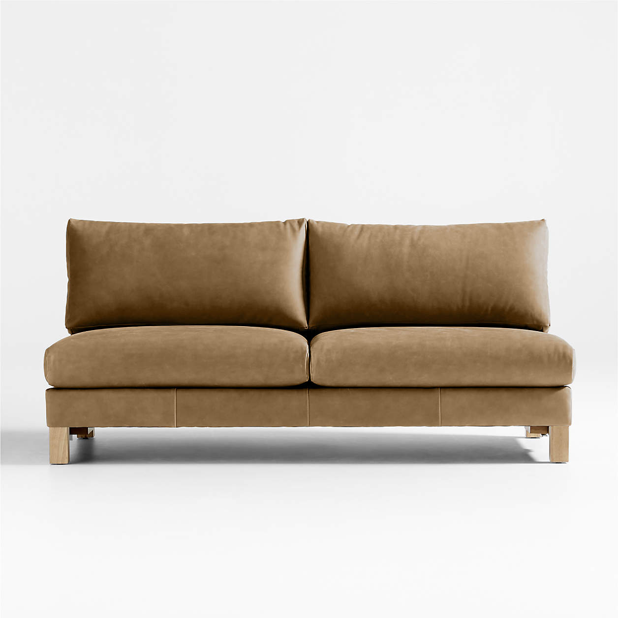 Pacific Leather Armless Sofa with Wood Legs Crate & Barrel Canada