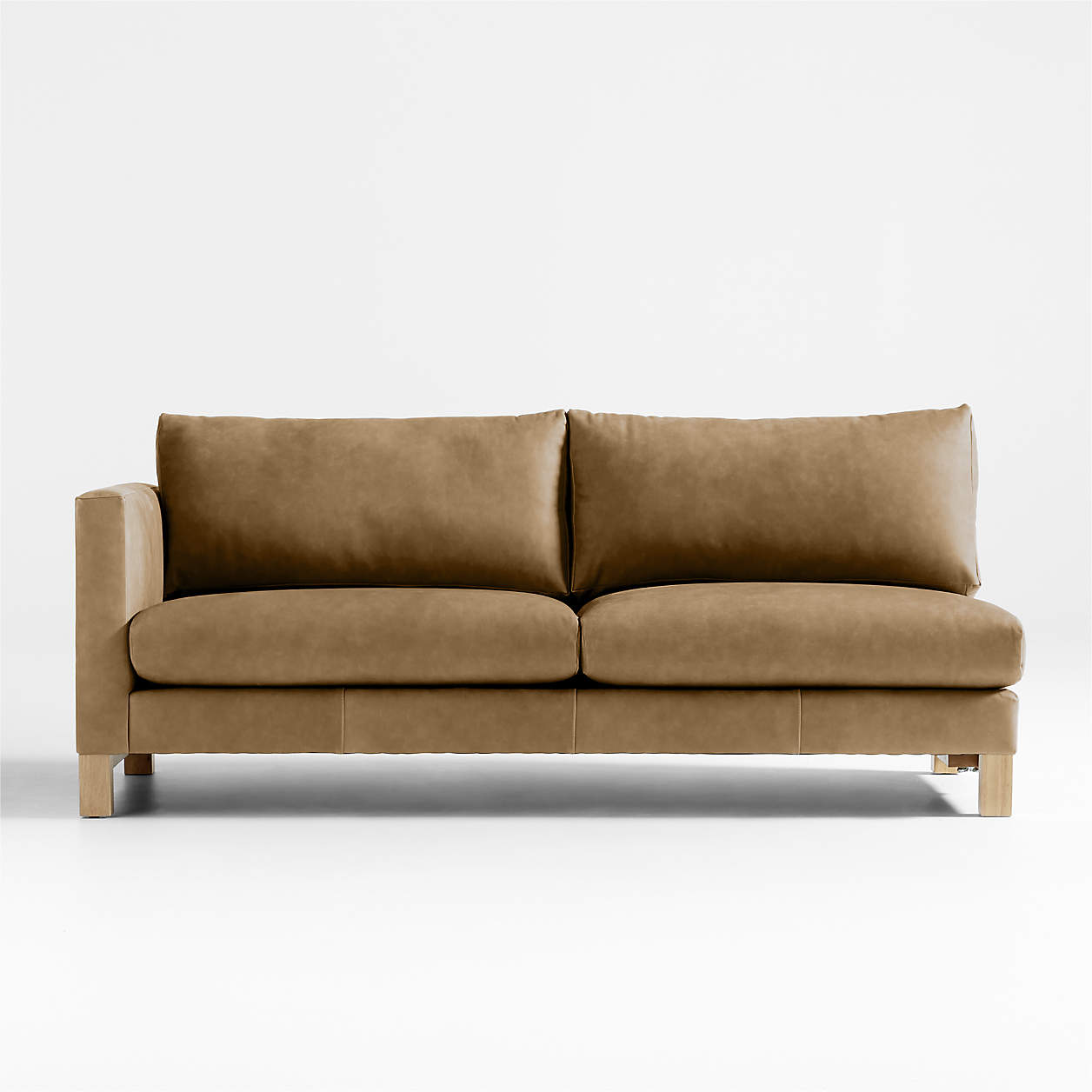 Pacific Leather LeftArm Sofa with Wood Legs Crate & Barrel