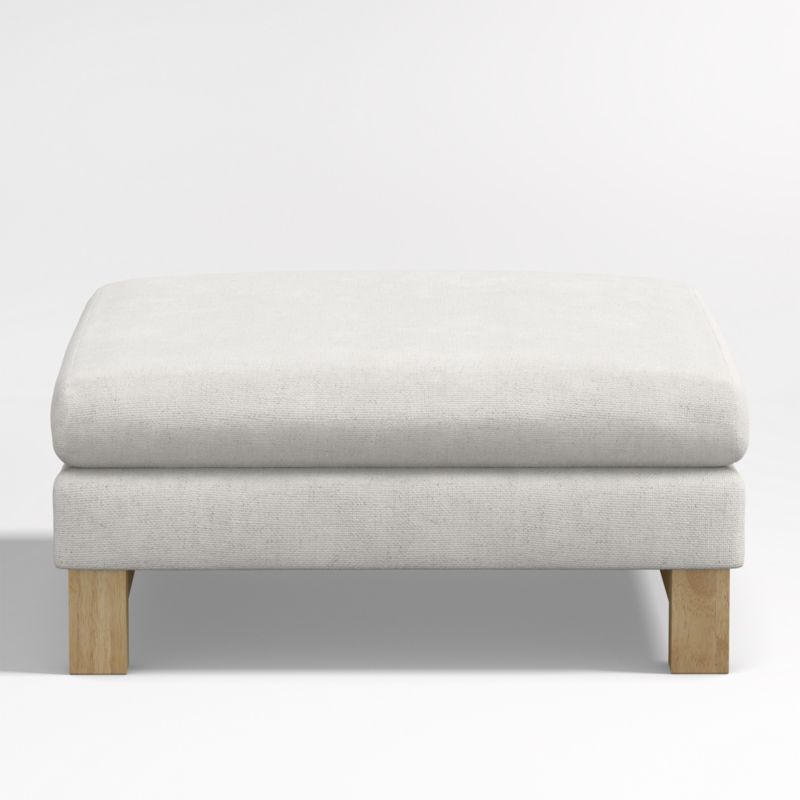 Pacific Ottoman with Wood Legs + Reviews Crate & Barrel