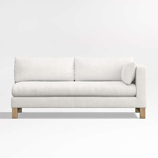 Pacific Bench Right Arm Sofa with Wood Legs