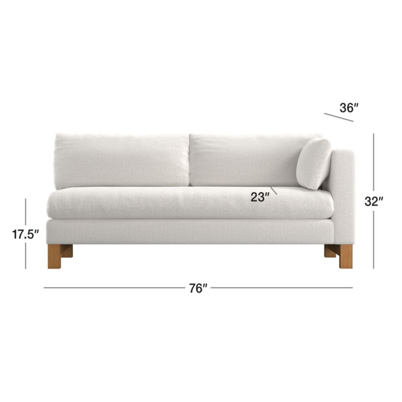 View Pacific Bench Right Arm Sofa with Wood Legs - image 2 of 4