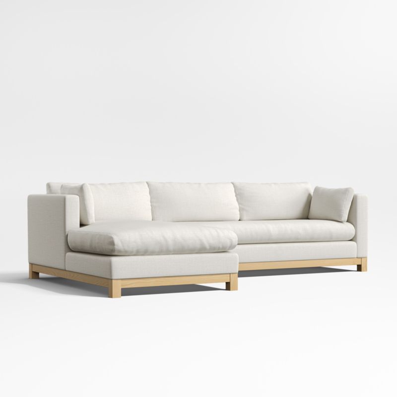 Pacific Wood Bench Seat 2-Piece Chaise Sectional Sofa - image 6 of 10