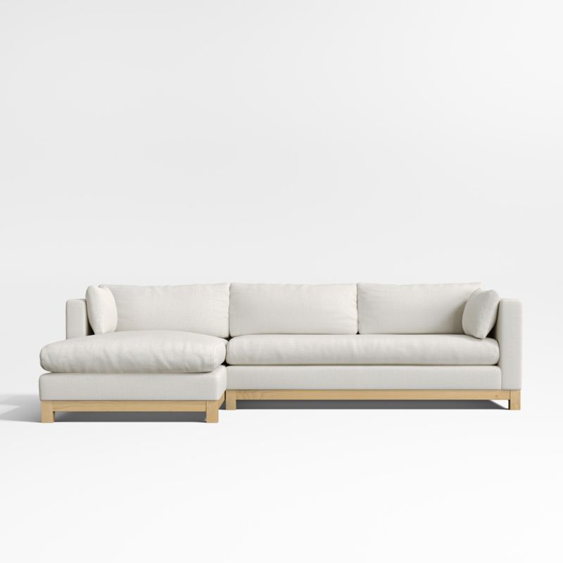 Pacific Wood Bench Seat 2-Piece Chaise Sectional Sofa - image 0 of 10