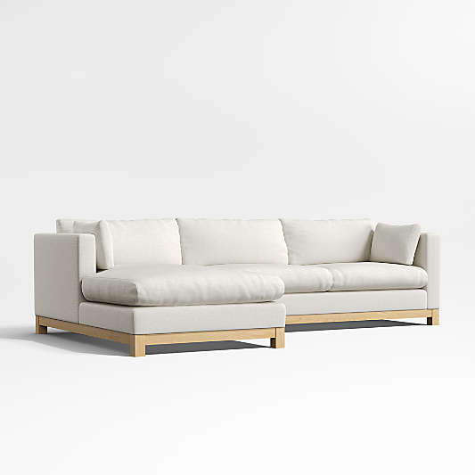 Pacific Wood Base 2-Piece Sectional Sofa with Chaise Lounge